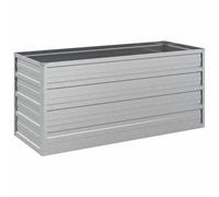 vidaXL Galvanized Steel Raised Garden Bed - Silver Rectangular Planter - Ideal for Outdoor, Patio, and Garden Planting