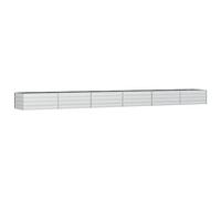vidaXL Garden Raised Bed 600x80x45 cm Galvanized Steel Silver Flower Box Pot