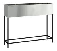 vidaXL galvanized steel rectangular planter 100x26x82cm indoor outdoor silver metal balcony patio