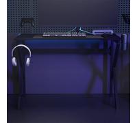 vidaXL Gaming Desk with K Shape Legs Black Home Office Computer Desk PC Table