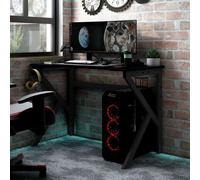 vidaXL Gaming Desk with K Shape Legs Black Home Office Computer Desk PC Table