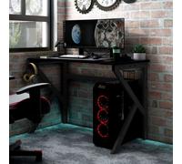 vidaXL Gaming Desk with K Shape Legs Black Home Office Computer Desk PC Table