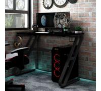 vidaXL Gaming Desk with ZZ Shape Legs Black Home Office Computer Desk PC Table