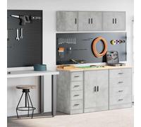 vidaXL Garage Cabinets 2 pcs Concrete Grey Engineered Wood cabinet