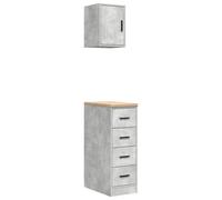 vidaXL Garage Cabinets 2 pcs Concrete Grey Engineered Wood cabinet