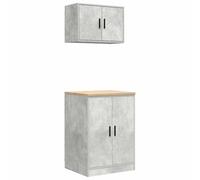 vidaXL Garage Cabinets 2 pcs Concrete Grey Engineered Wood cabinet