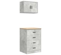 vidaXL Garage Cabinets 2 pcs Concrete Grey Engineered Wood cabinet