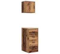vidaXL Garage Cabinets 2 pcs Old Wood Engineered Wood cabinet tool cabinet