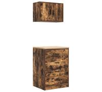 vidaXL Garage Cabinets 2 pcs Smoked Oak Engineered Wood cabinet tool cabinet