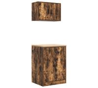 vidaXL Garage Cabinets 2 pcs Smoked Oak Engineered Wood cabinet tool cabinet