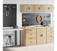 vidaXL Garage Cabinets 2 pcs Sonoma Oak Engineered Wood