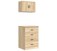 vidaXL Garage Cabinets 2 pcs Sonoma Oak Engineered Wood cabinet tool cabinet