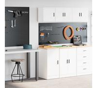 vidaXL Garage Cabinets 2 pcs White Engineered Wood