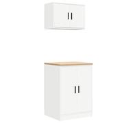 vidaXL Garage Cabinets 2 pcs White Engineered Wood cabinet tool cabinet