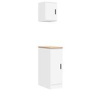 vidaXL Garage Cabinets 2 pcs White Engineered Wood cabinet tool cabinet