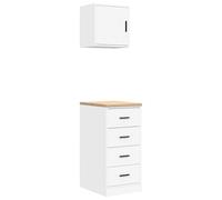 vidaXL Garage Cabinets 2 pcs White Engineered Wood cabinet tool cabinet