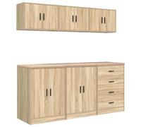 vidaXL Garage Cabinets 6 pcs Sonoma Oak Engineered Wood cabinet tool cabinet