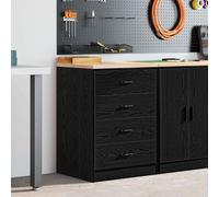 vidaXL Garage Storage Cabinet Black 60x51x85 cm Solid Wood Pine