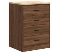 vidaXL Garage Storage Cabinet Brown Oak 60x51x85 cm - Solid Pine/Engineered Wood Tool Organizer Worktop