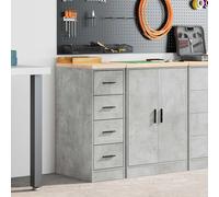 vidaXL Garage Storage Cabinet Concrete Grey 30x51x85 cm Solid Wood Pine
