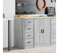 vidaXL Garage Storage Cabinet Grey Sonoma 30x51x85 cm Solid Wood Pine