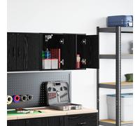 vidaXL Garage Wall Cabinets 2 pcs Black Engineered Wood cabinet