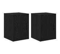 vidaXL Garage Wall Cabinets 2 pcs Black Engineered Wood cabinet