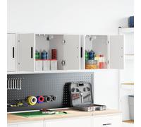 vidaXL Garage Wall Cabinets 2 pcs White Engineered Wood