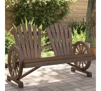 vidaXL Garden Adirondack Chair Outdoor Lounger Chair 2-Seater Solid Wood Fir
