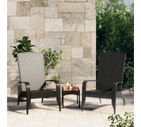 Vidaxl Garden Adirondack Chair Black Poly Rattan