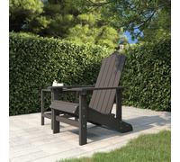 vidaXL Garden Adirondack Chair HDPE Anthracite Patio Armchair Outdoor Seating