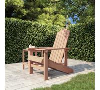 vidaXL Garden Adirondack Chair HDPE Brown Patio Armchair Outdoor Furniture