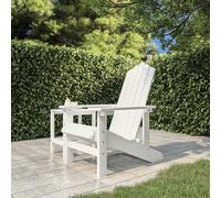 vidaXL Garden Adirondack Chair HDPE White Patio Armchair Outdoor Furniture