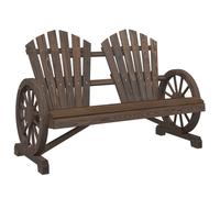 vidaXL Garden Adirondack Chair Outdoor Lounger Chair 2-Seater Solid Wood Fir