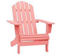 vidaXL Solid Fir Wood Garden Adirondack Chair Pink Wooden Outdoor Armchair