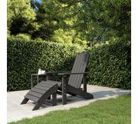 vidaXL Garden Adirondack Chair with Footstool HDPE Anthracite