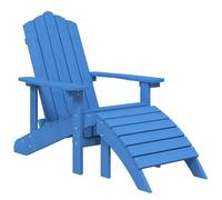 vidaXL Garden Adirondack Chair with Footstool HDPE Aqua Blue Outdoor Seating