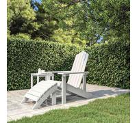 vidaXL Garden Adirondack Chair with Footstool HDPE White, White