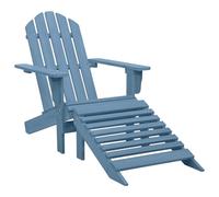 vidaXL Garden Adirondack Chair with Ottoman Solid Fir Wood Blue UK