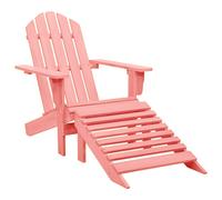 vidaXL Garden Adirondack Chair with Ottoman Solid Fir Wood Pink