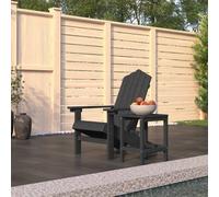 vidaXL Garden Adirondack Chair with Table HDPE Anthracite