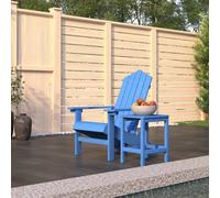 vidaXL Garden Adirondack Chair with Table HDPE Aqua Blue