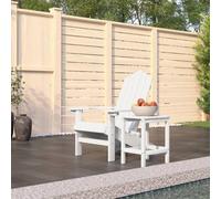 vidaXL Garden Adirondack Chair with Table HDPE White