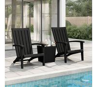 vidaXL Garden Adirondack Chairs 2 pcs Black Polypropylene