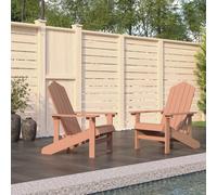 vidaXL Garden Adirondack Chairs 2 pcs HDPE Brown