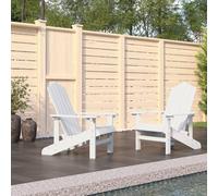 vidaXL Garden Adirondack Chairs 2 pcs HDPE White