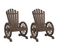 vidaXL Garden Adirondack Chairs Outdoor Lounger Chair 2 pcs Solid Wood Fir