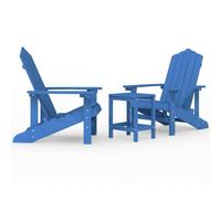 vidaXL Garden Adirondack Chairs with Table HDPE Aqua Blue Outdoor Armchair