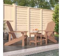 vidaXL Garden Adirondack Chairs with Table HDPE Brown