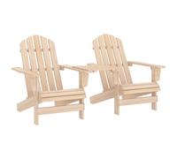 vidaXL Garden Adirondack Chairs with Tea Table Solid Fir Wood